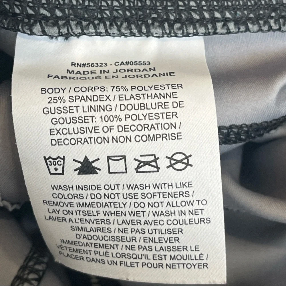 Nike DRI-FIT‎ Epic Luxe Mid-Rise 7/8 Running Legging DM7716-010 Black/Grey Sz XS